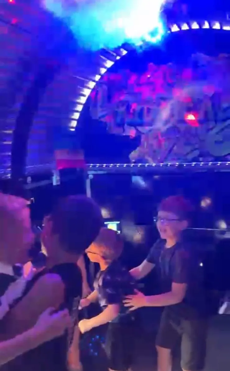 Kids dancing at a disco party